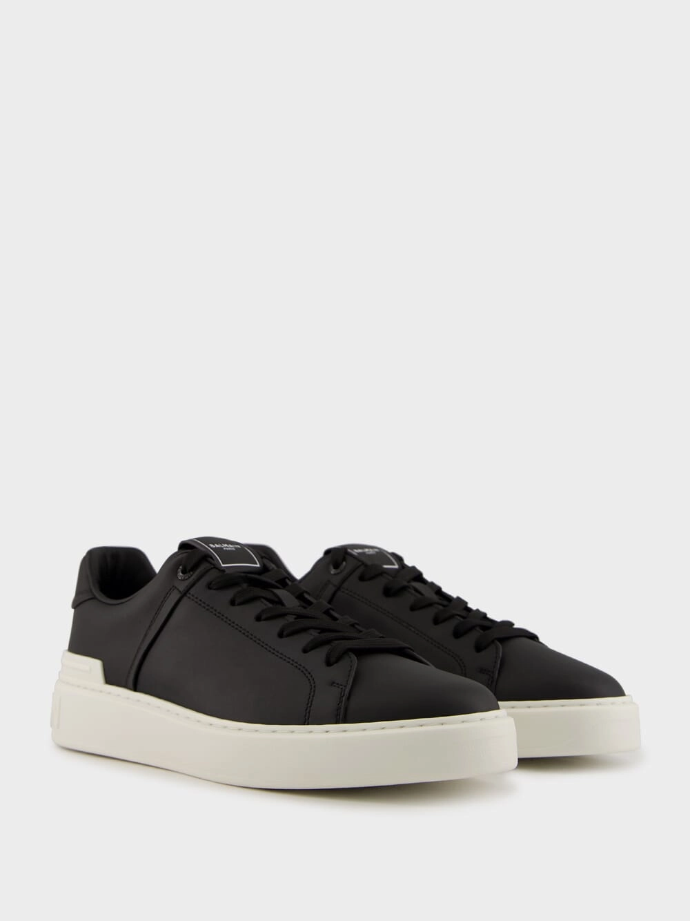 Black and White B-Court Calfskin Trainers