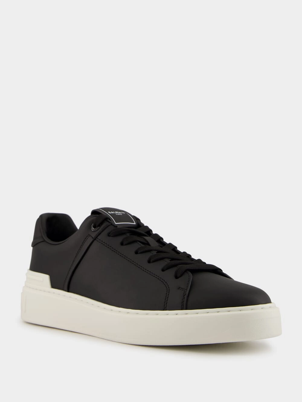 Black and White B-Court Calfskin Trainers