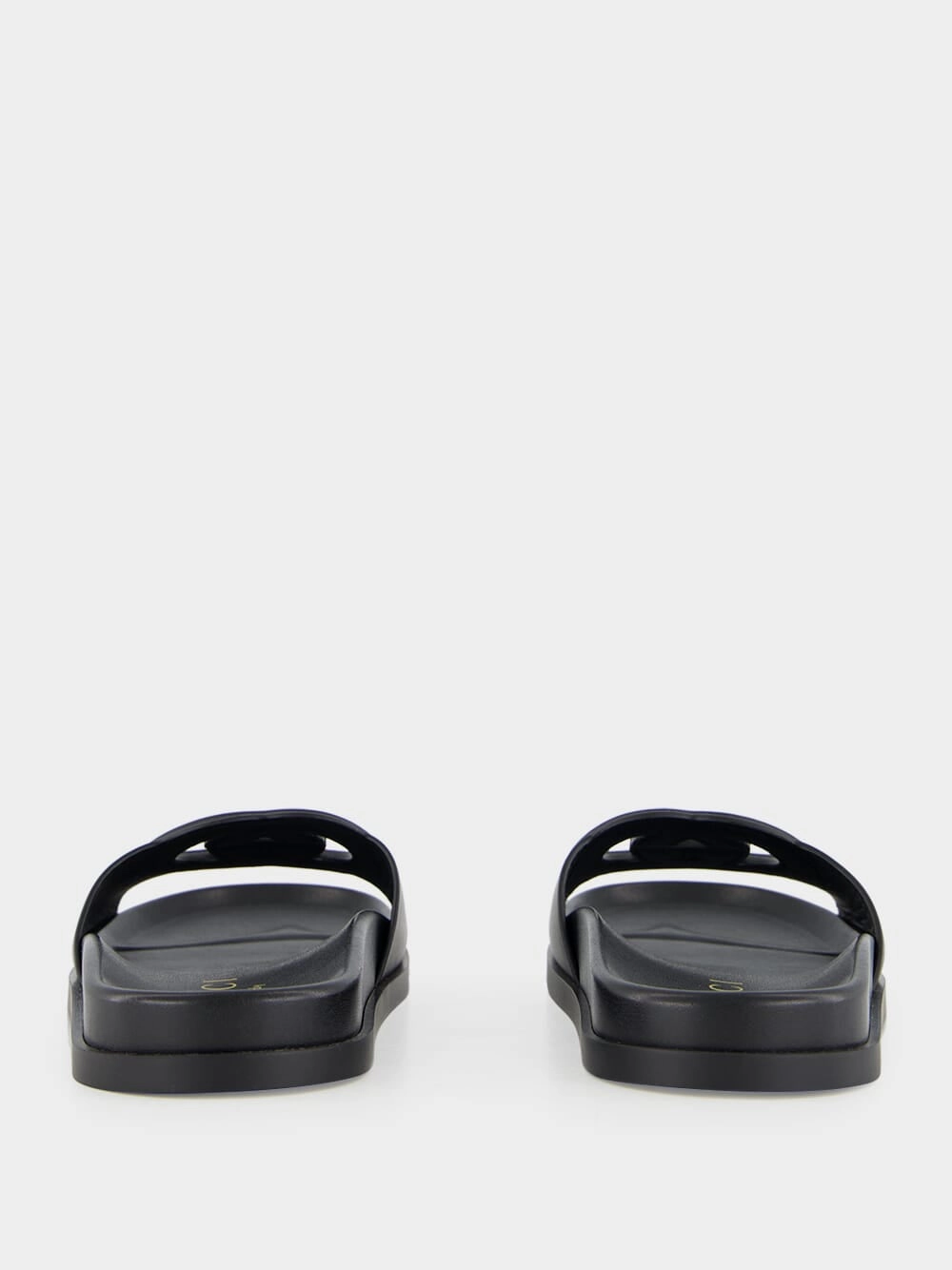 Black Cosmos Softy Leather Sandals