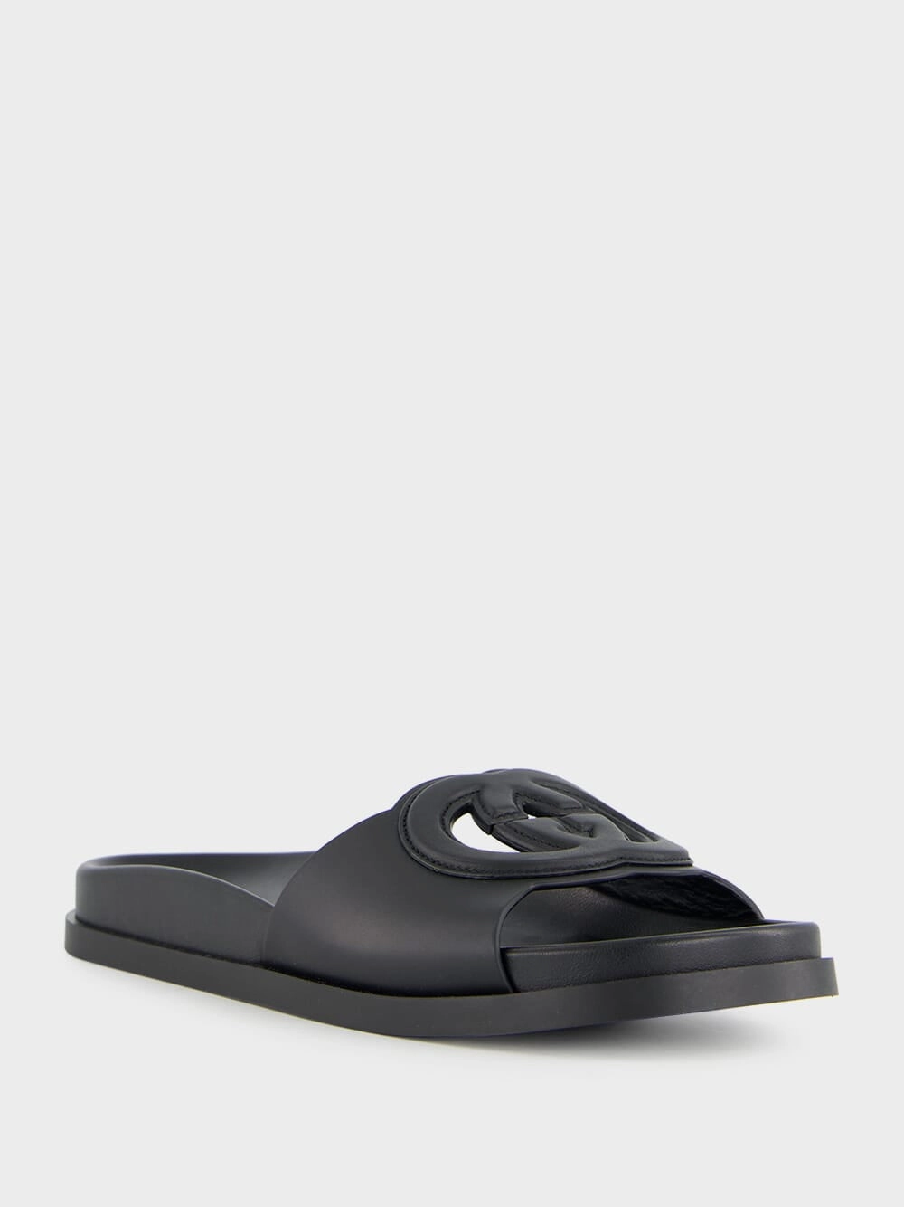Black Cosmos Softy Leather Sandals