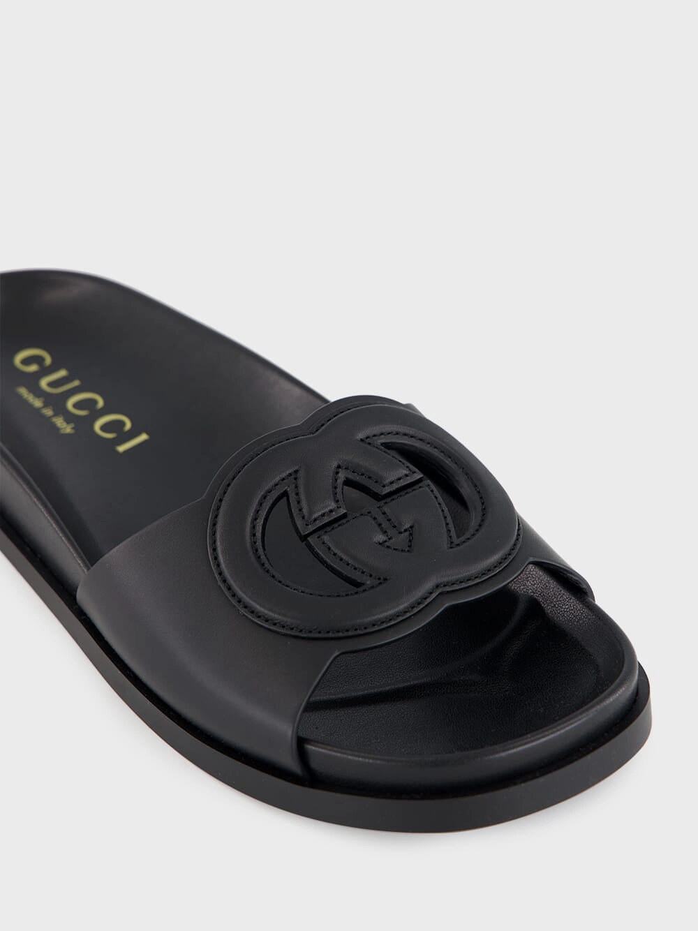 Black Cosmos Softy Leather Sandals