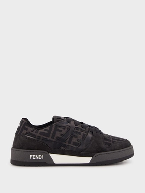 Black FF Jacquard and Suede Match Sneakers Promo deal Mens Sneakers
