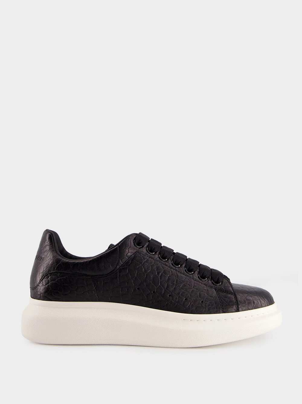 Black Grainy Leather Oversized Sneakers Promo deal Mens Sneakers