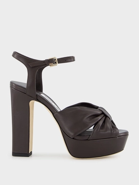 Black Heloise Nappa Leather Platform Sandals Womens Sandals mega clearance