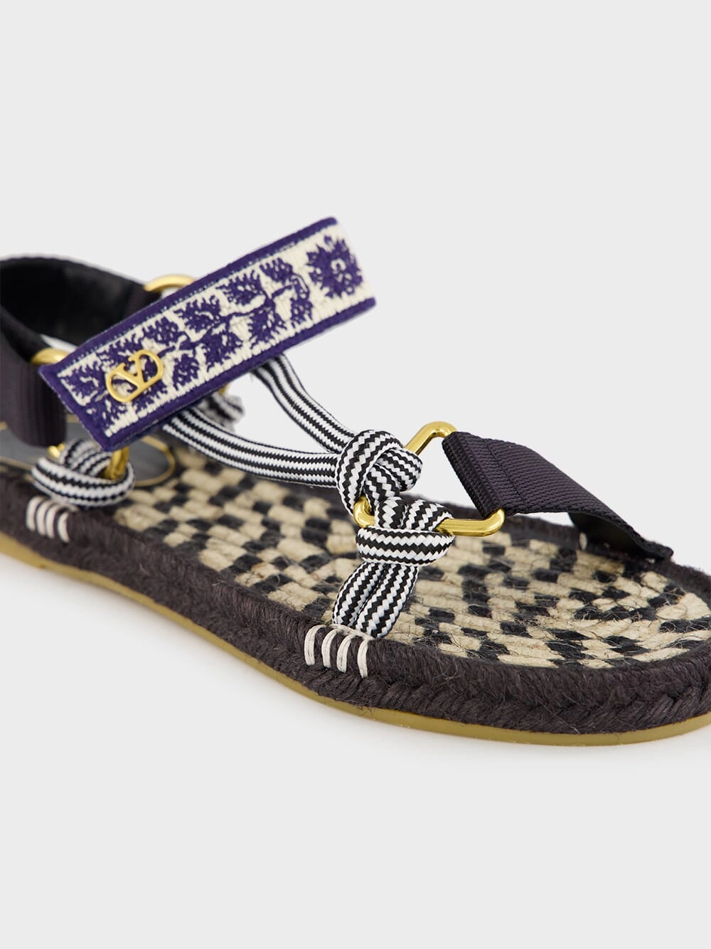 Black Lake Powell Sandal with Grape Embroidery