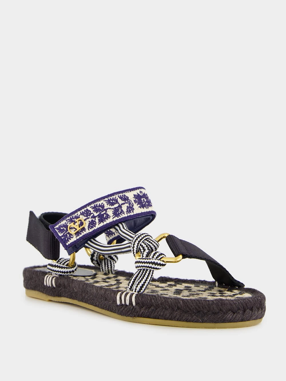 Black Lake Powell Sandal with Grape Embroidery