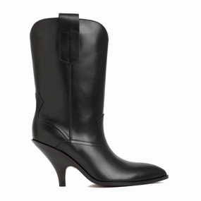 Black Lavyn Leather Boots Discount Stylish Womens Boots