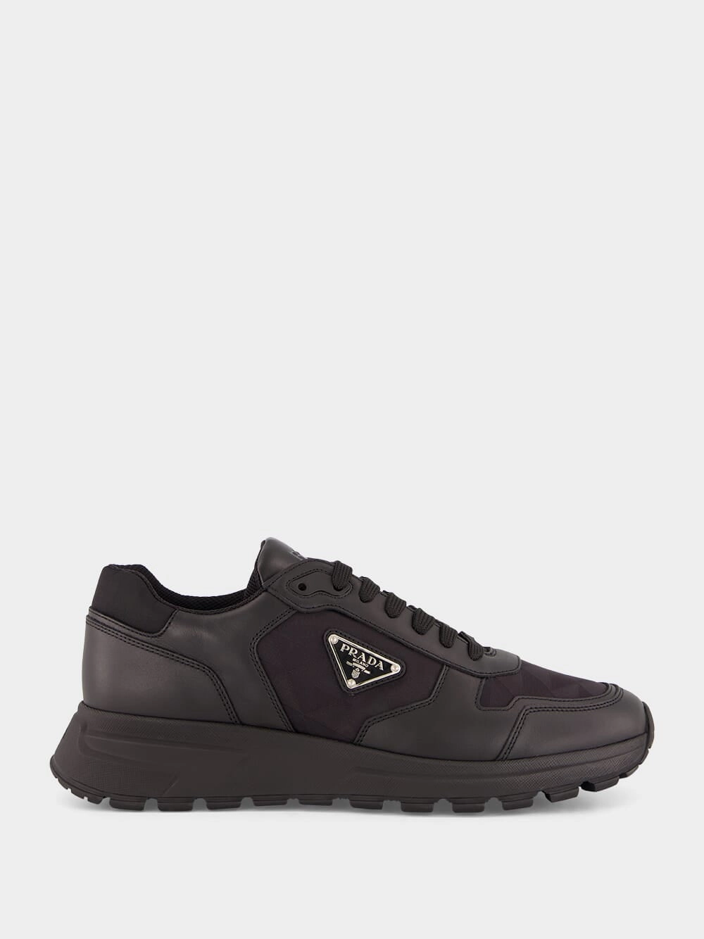 Black Leather & Nylon High-Top Sneakers Promo deal Mens Sneakers