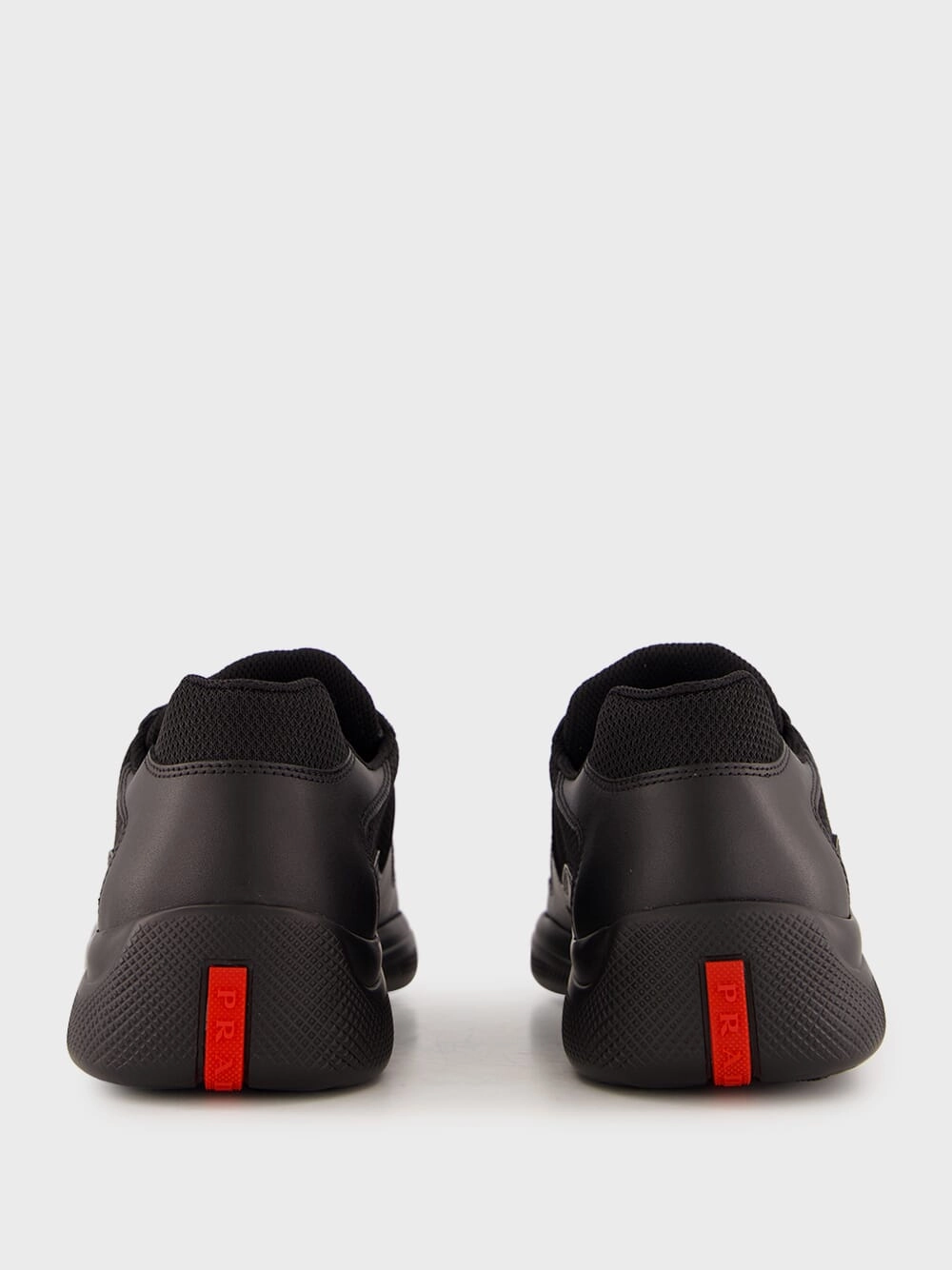 Black Leather and Fabric America's Cup Sneakers