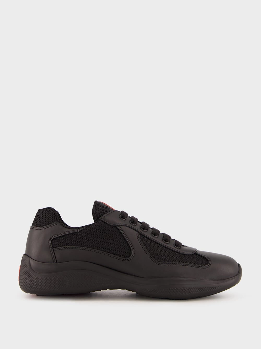 Black Leather and Fabric America's Cup Sneakers Promo deal Mens Sneakers