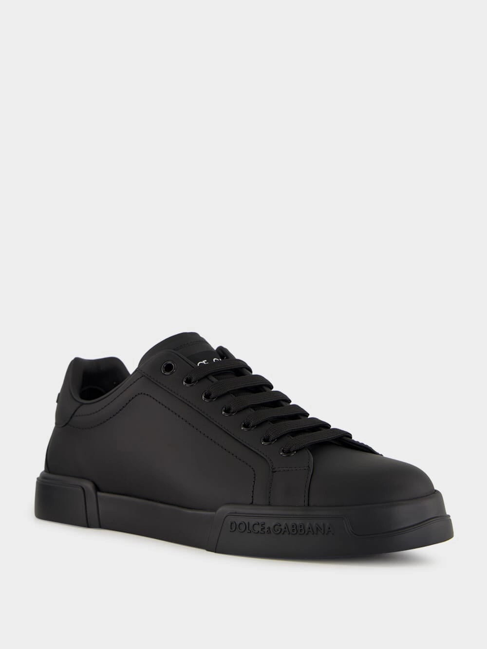 Black Low-Top Leather Sneakers