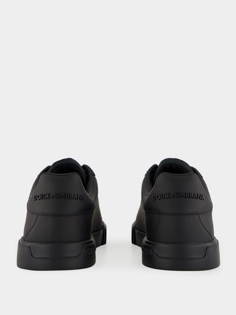Black Low-Top Leather Sneakers