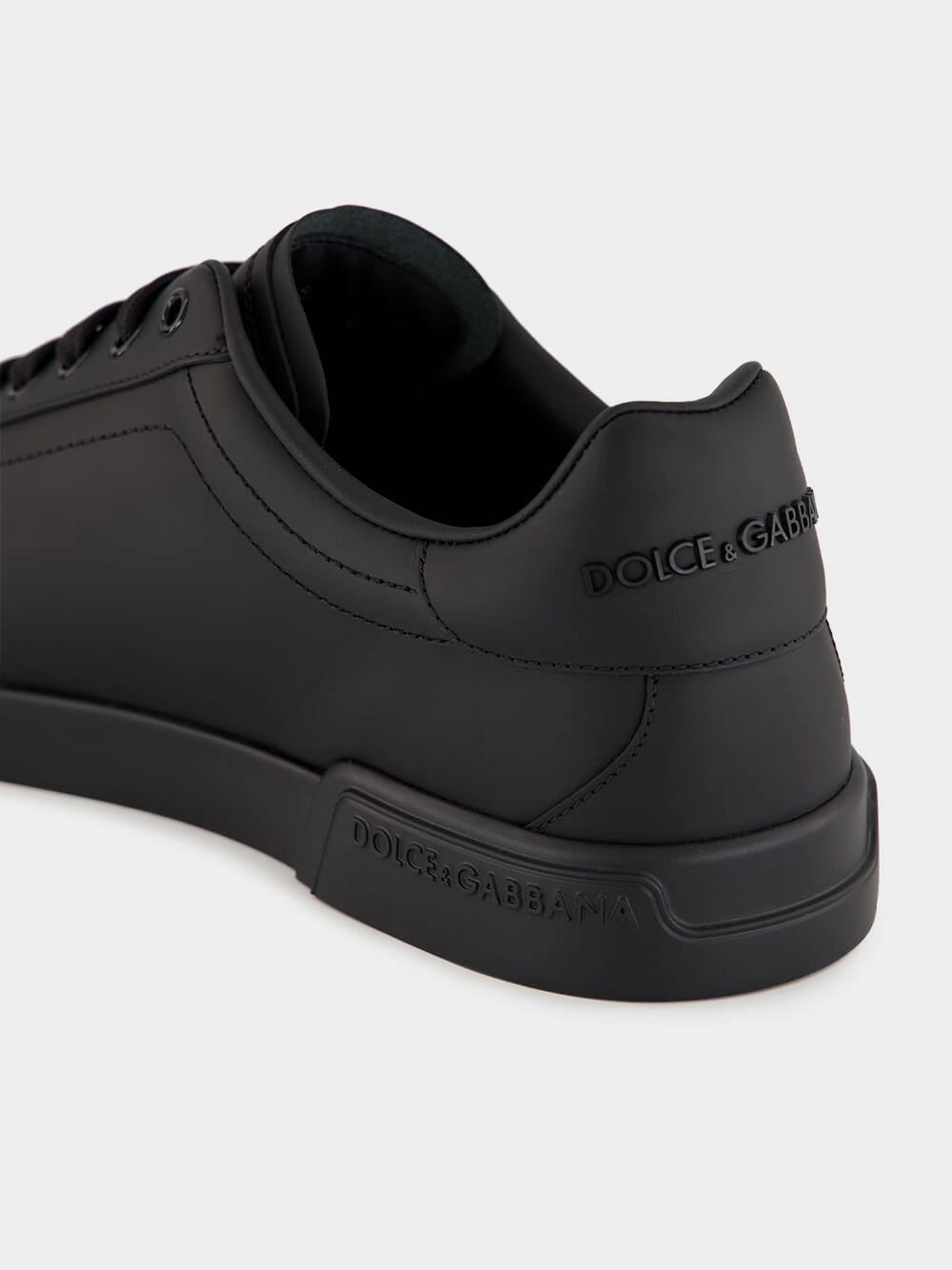 Black Low-Top Leather Sneakers