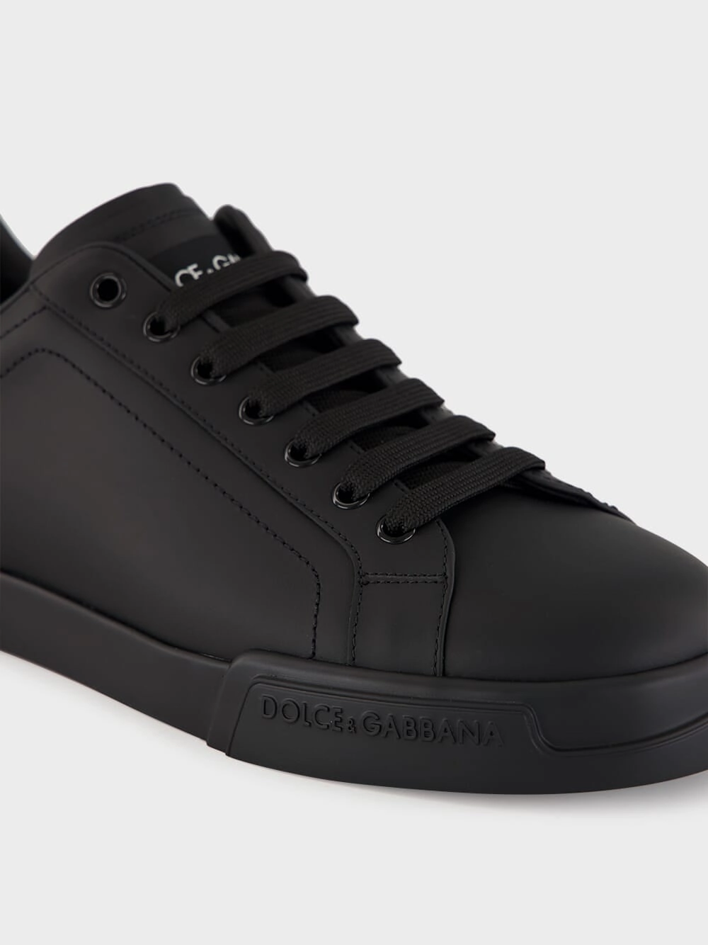 Black Low-Top Leather Sneakers