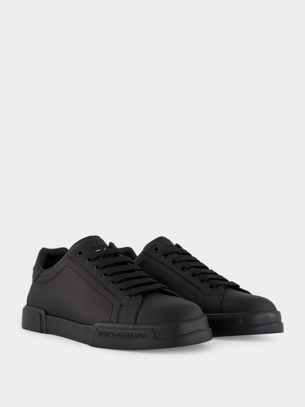 Black Low-Top Leather Sneakers