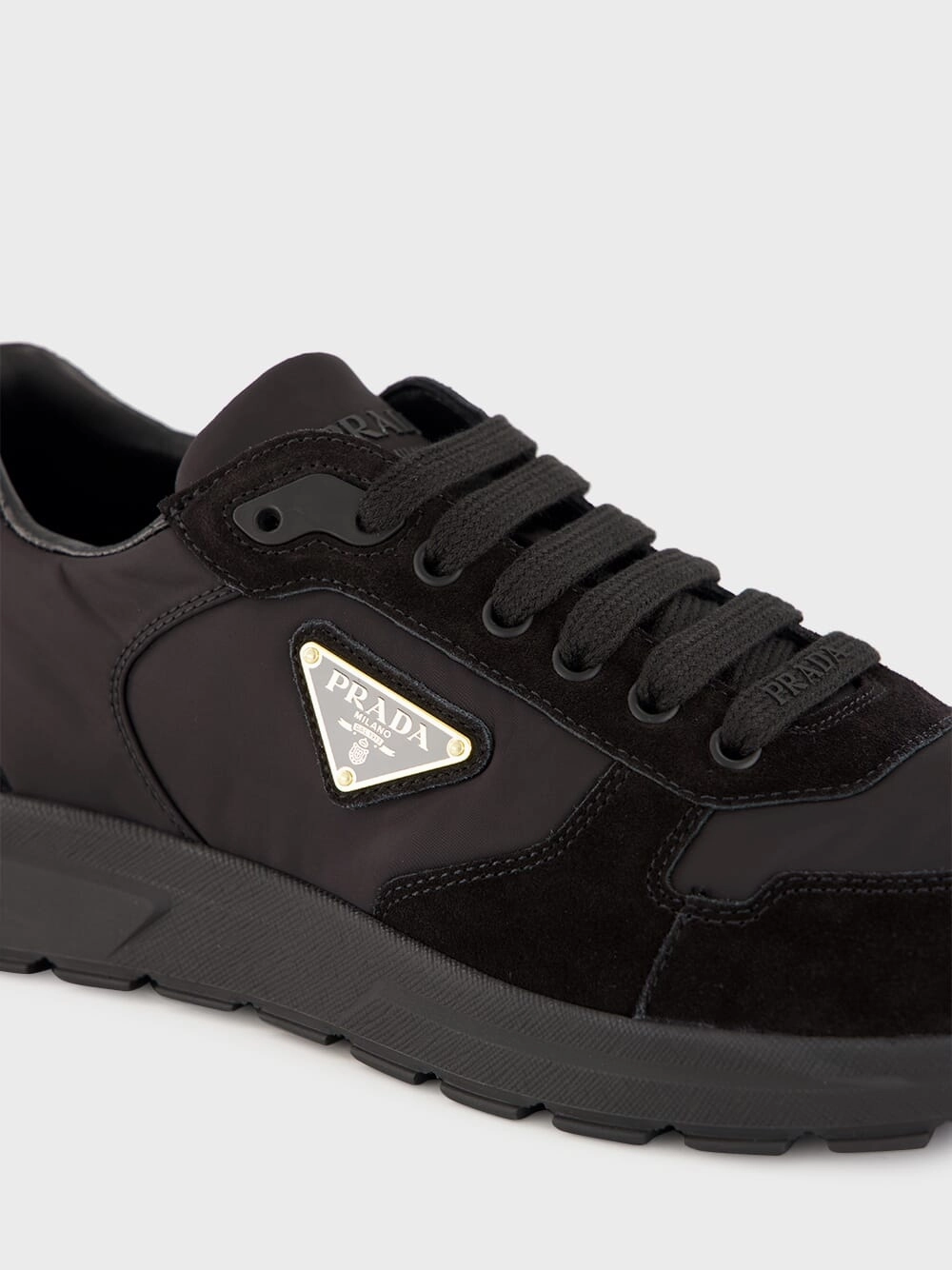 Black Prax 2.0 Re-Nylon Suede Sneakers