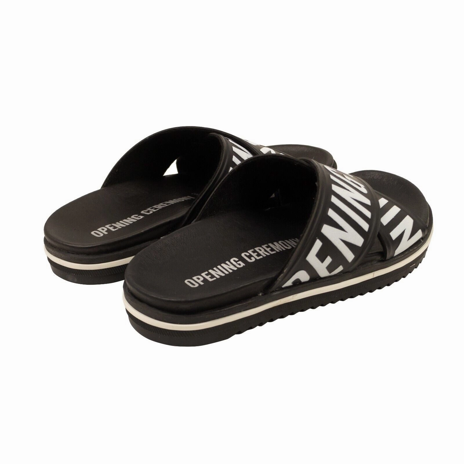 Black Rubber Cross Strap Berkley Slides