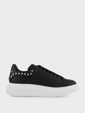Black Studded Leather Low-Top Sneakers Promo deal Mens Sneakers