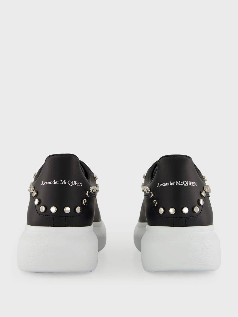 Black Studded Leather Low-Top Sneakers