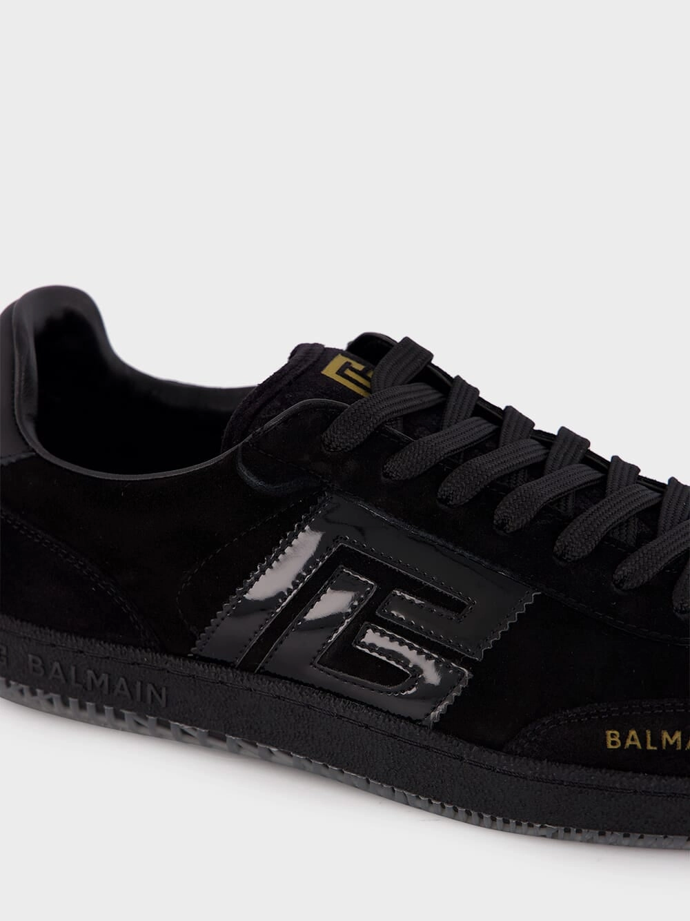 Black Suede and Patent Leather Sneakers