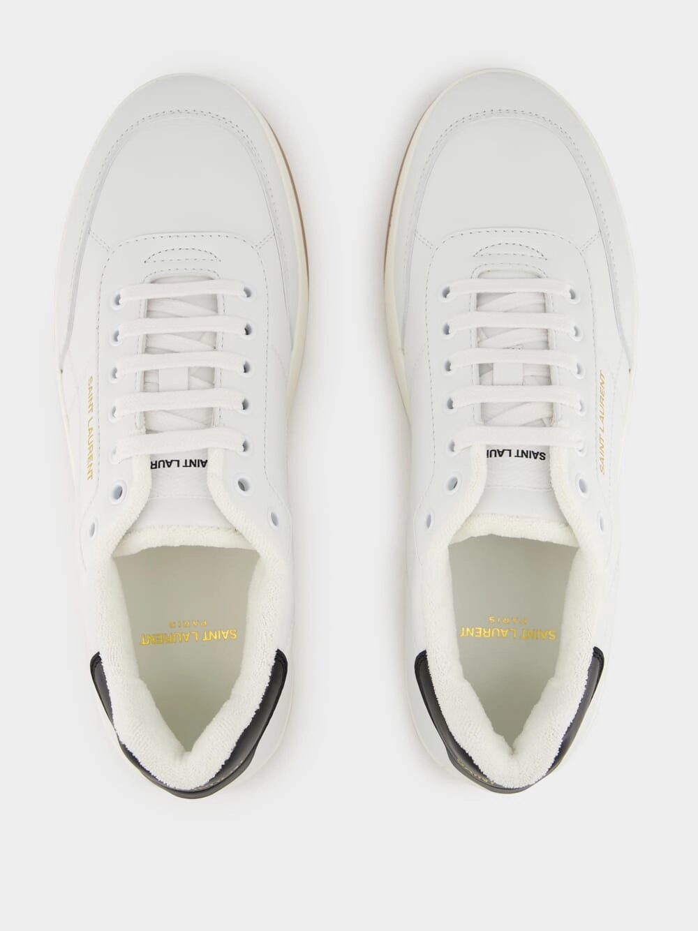 Blanc Optique and Black Sneakers in Smooth Leather