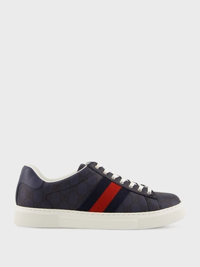 Blue GG Supreme Ace Sneakers Promo deal Mens Sneakers