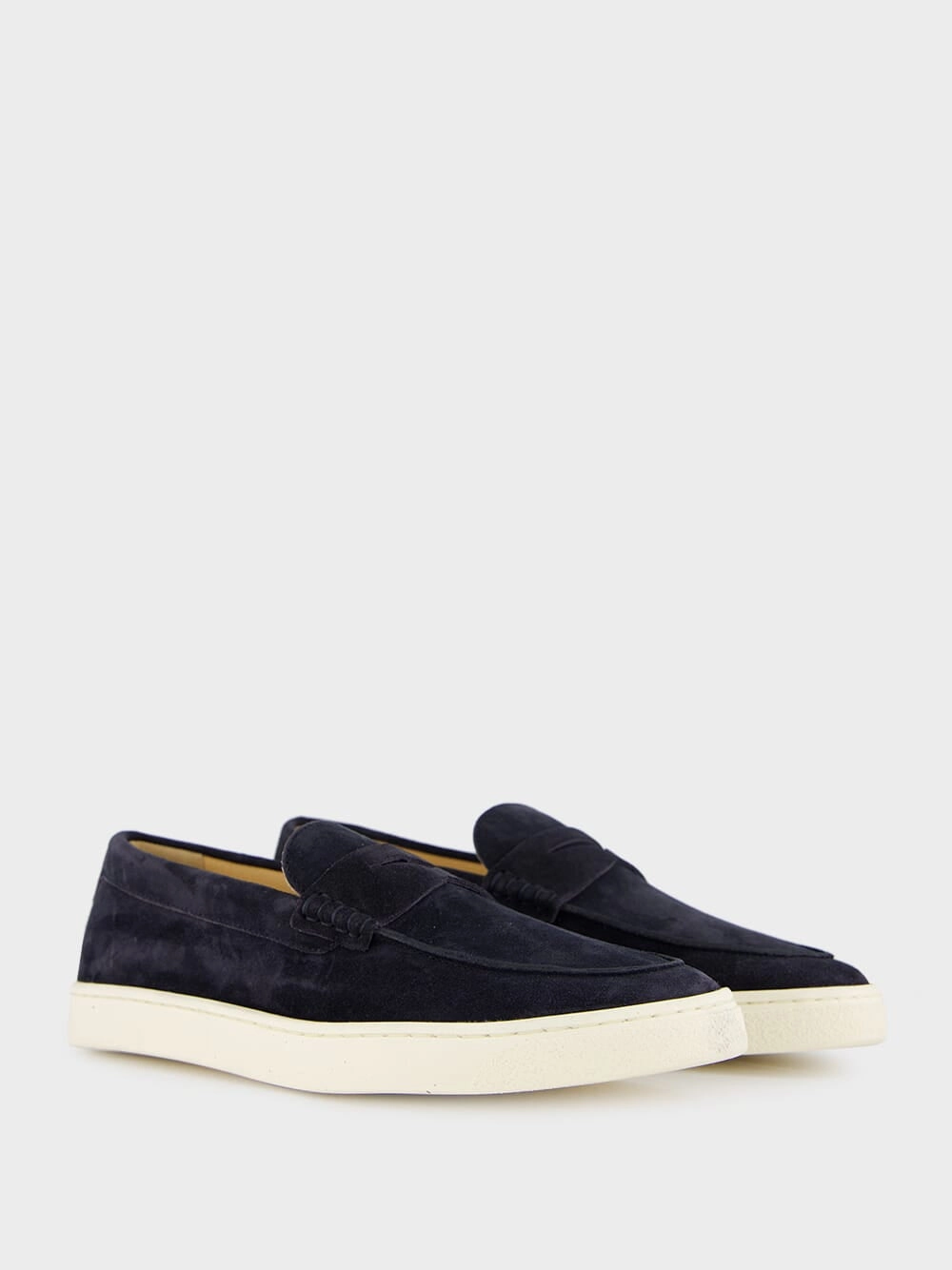 Blue Washed Suede Loafer Sneakers