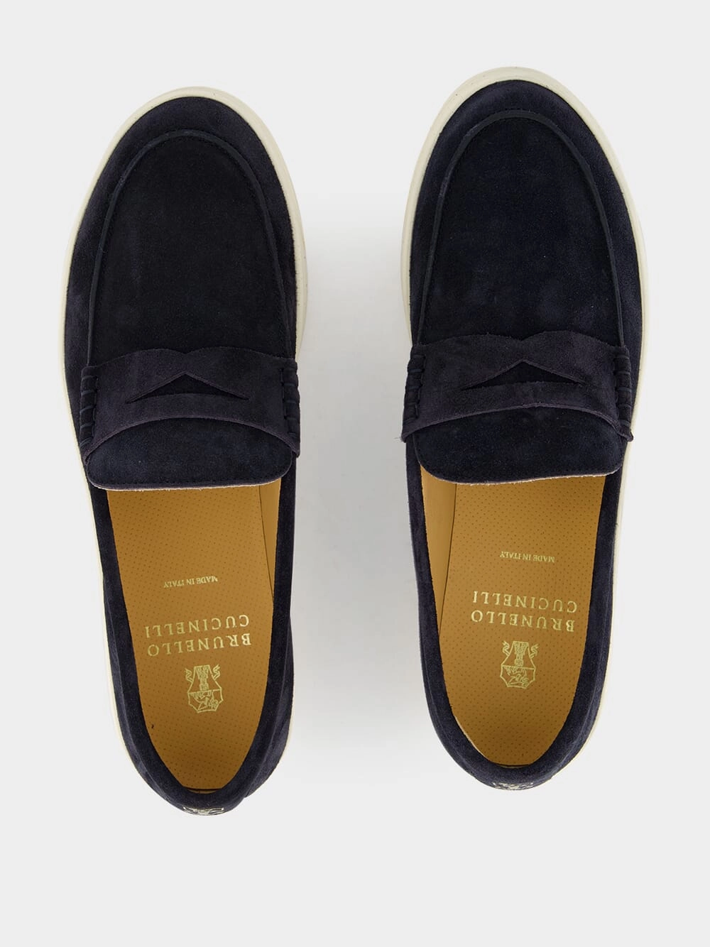 Blue Washed Suede Loafer Sneakers