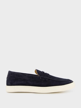 Blue Washed Suede Loafer Sneakers Promo deal Mens Sneakers
