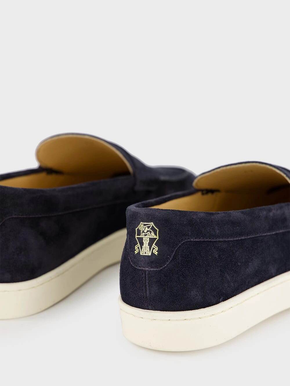 Blue Washed Suede Loafer Sneakers