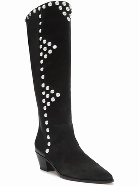 Bota Womens Leather Studded Knee-High Boots Affordable Womens Boots online