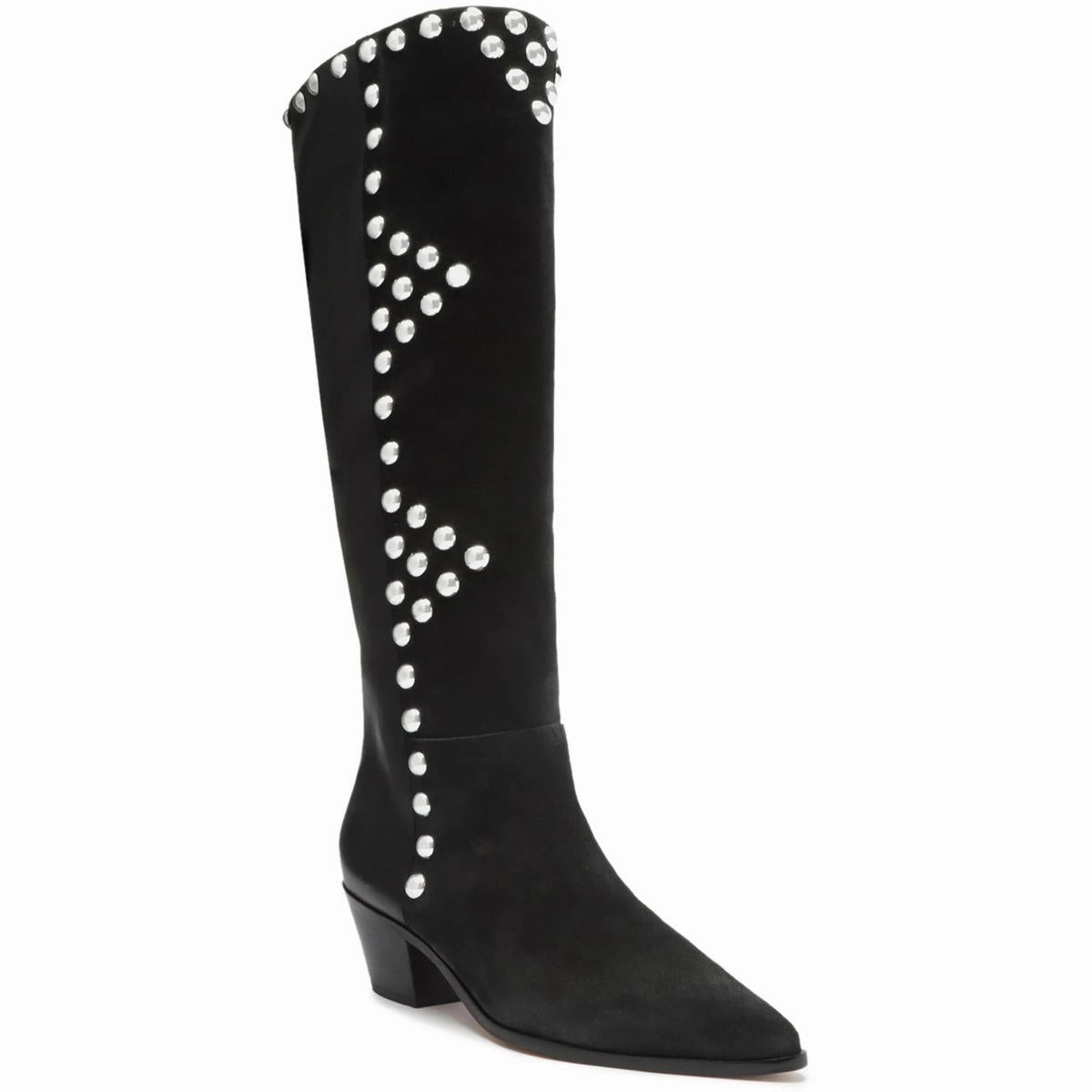 Bota Womens Leather Studded Knee-High Boots