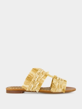 Braided Raffia Flat Fringe Slippers Womens Sandals mega clearance