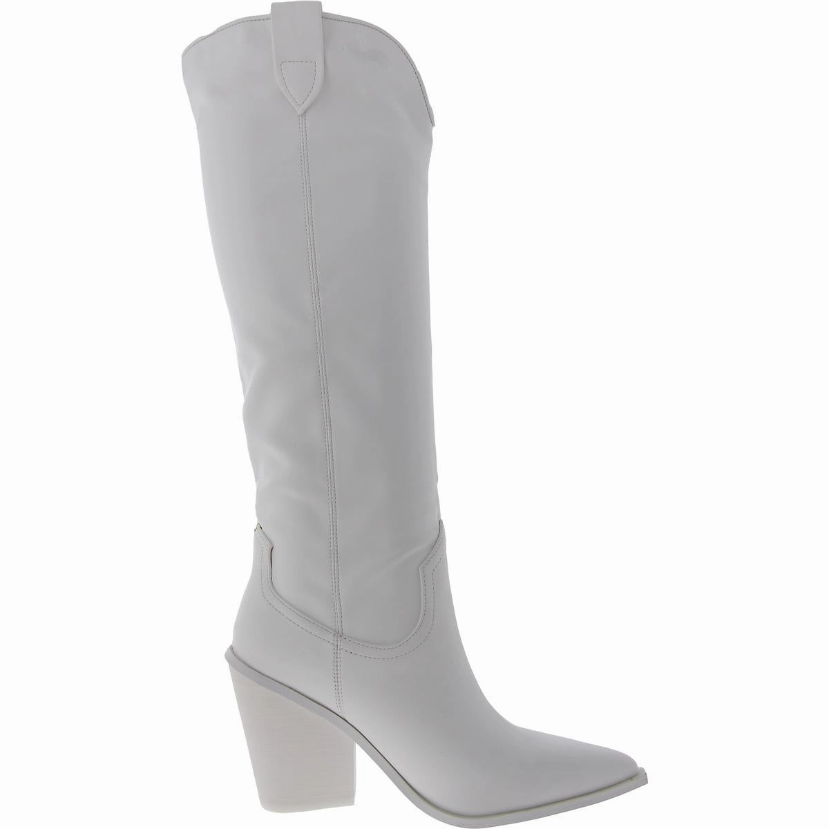 Bronco Womens Faux Leather Pointed Toe Knee-High Boots