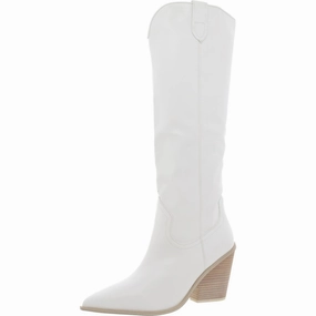 Bronco Womens Faux Leather Pointed Toe Knee-High Boots Womens Boots sale online
