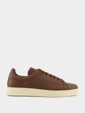 Brown Soft Grain Leather Warwick Sneaker Promo deal Mens Sneakers