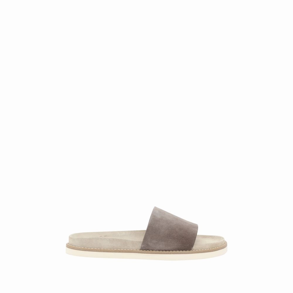 Brunello Cucinelli Suede leather Men's Slippers Discount Mens Beach Sandals