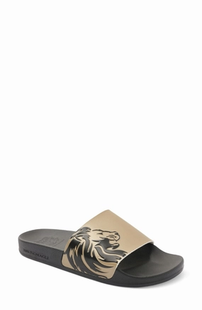 Bruno Magli Messe Sandals Mens 7 Bronze Slip On Round Toe Comfort Slide ZOGG74 Discount Mens Beach Sandals
