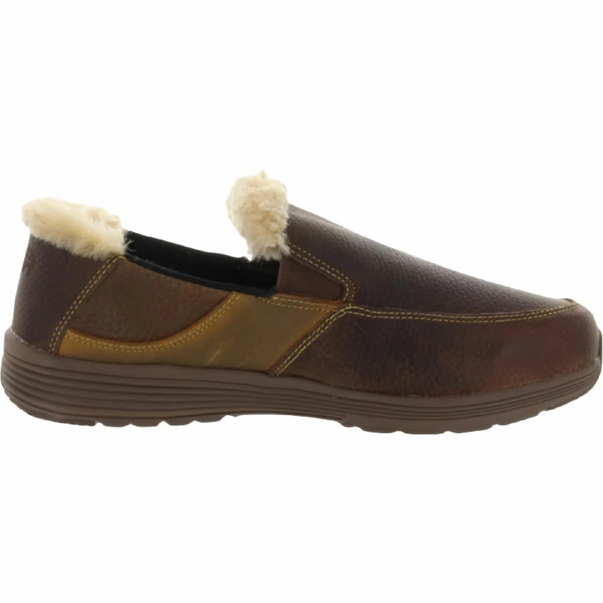 Bulgan Mens Faux Fur Inserts Slip On Loafer Slippers