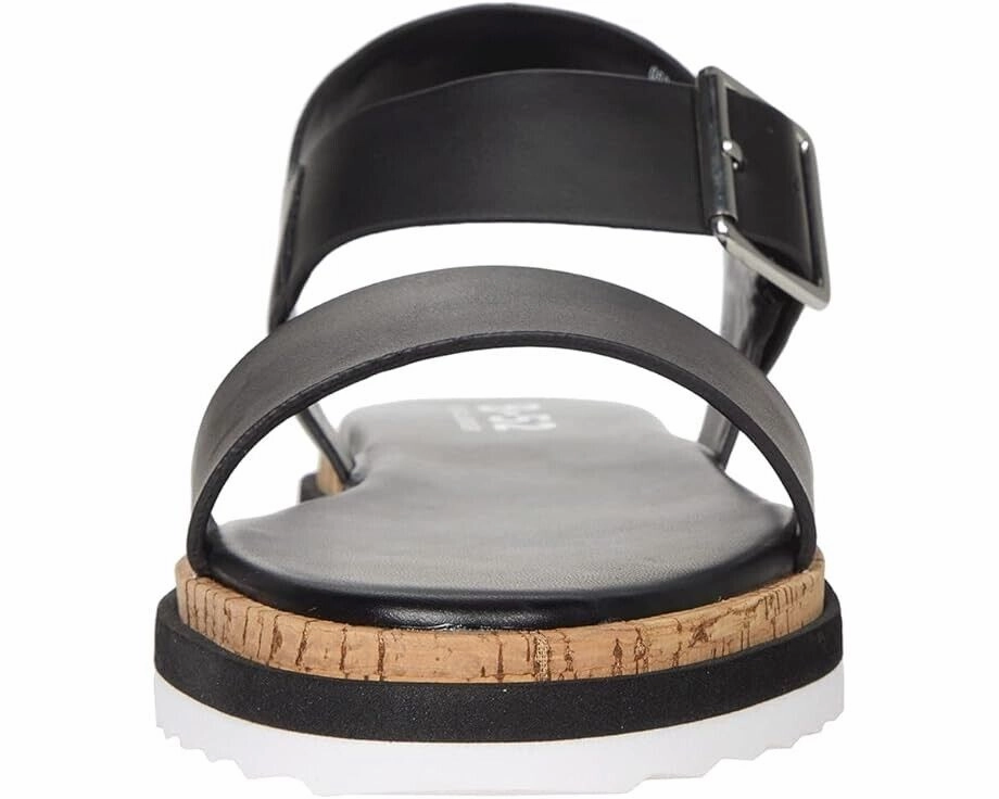 Bullboxer Calla Sandals Men's 10 Black Leather Round Toe Adjustable Strap KHD655