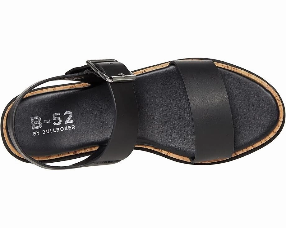 Bullboxer Calla Sandals Men's 10 Black Leather Round Toe Adjustable Strap KHD655