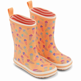 Bundgaard Charly High Rubber Boot Jellyfish Kids Rain Boots with free shipping