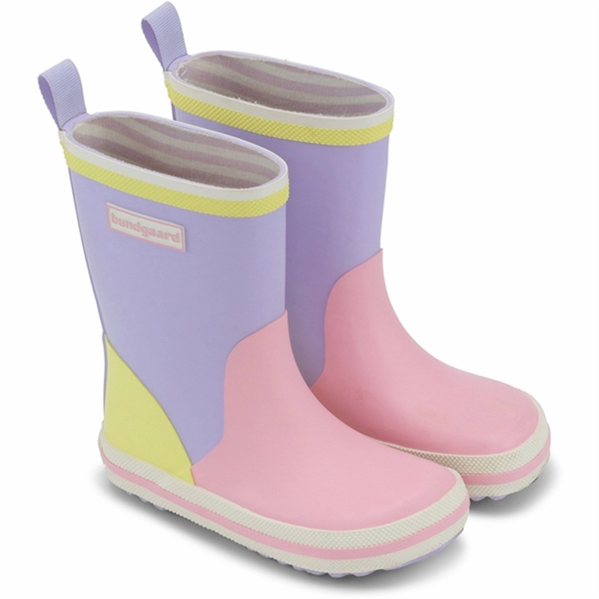 Bundgaard Charly High Rubber Boot Lilac Multi Print Kids Rain Boots with free shipping