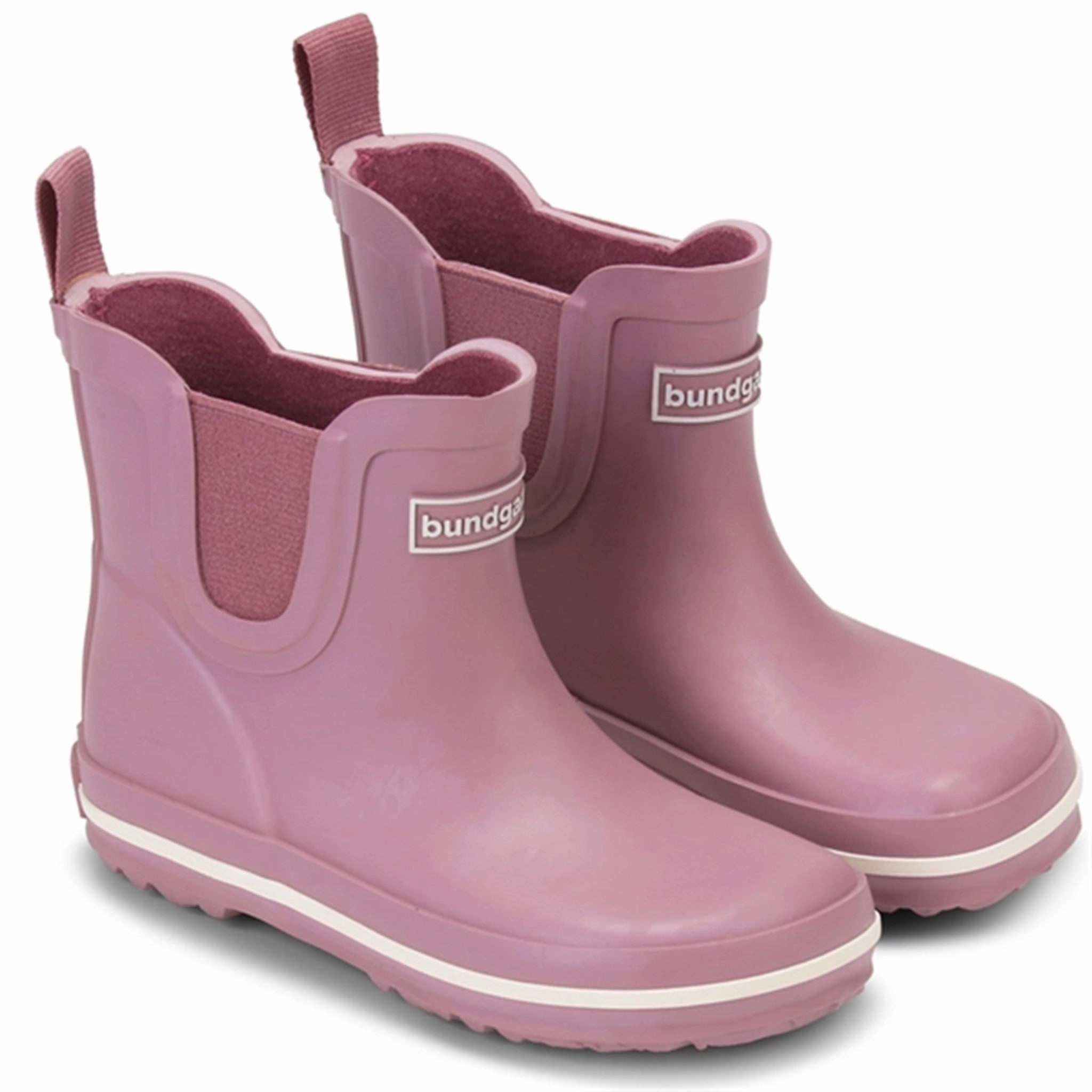 Bundgaard Charly Low Wellies Dark Rose Kids Rain Boots with free shipping