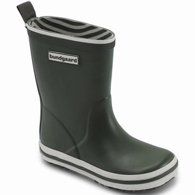 Bundgaard Charly Rubber Boots Army Kids Rain Boots with free shipping