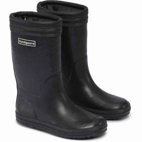 Bundgaard Cloudy High Warm Rubber Boot Black Kids Rain Boots with free shipping