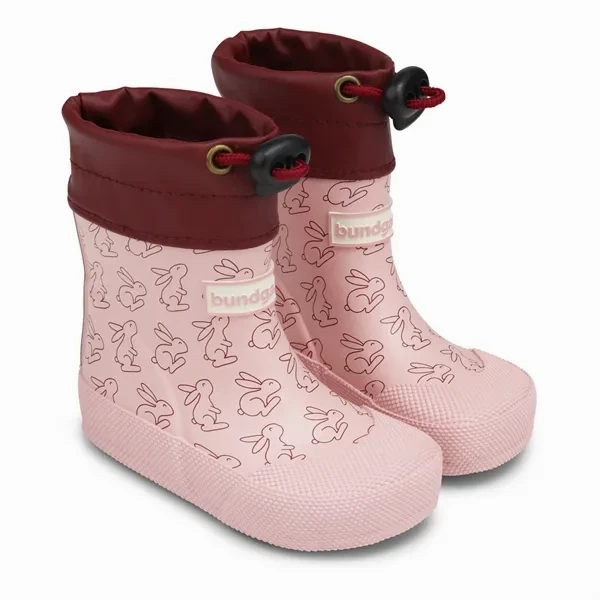 Bundgaard Cover Rubber Boot Rabbit Rose Kids Rain Boots with free shipping