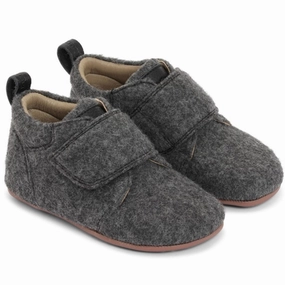 Bundgaard Tannu Wool Indoor Shoes Dark Grey Wool Slippers Kids clearance