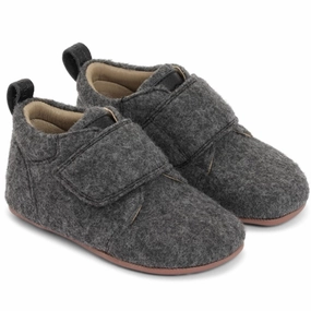 Bundgaard Tannu Wool Indoor Shoes Dark Grey House Slippers for Kids on sale