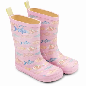 Bundgaard X Helmstedt Fish Pond Coral Charly Kids Rain Boots with free shipping